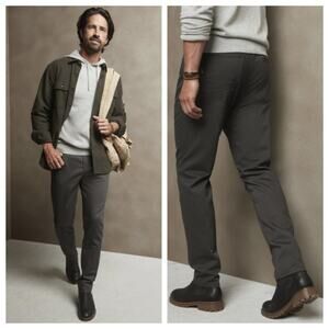 Banana Republic Men's Athletic Fit Travel Pant Charcoal Heather Size 30x30